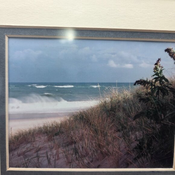 Vintage Framed Matted Ocean Beach Nature Scene Seascape Photograph - Picture 11 of 11